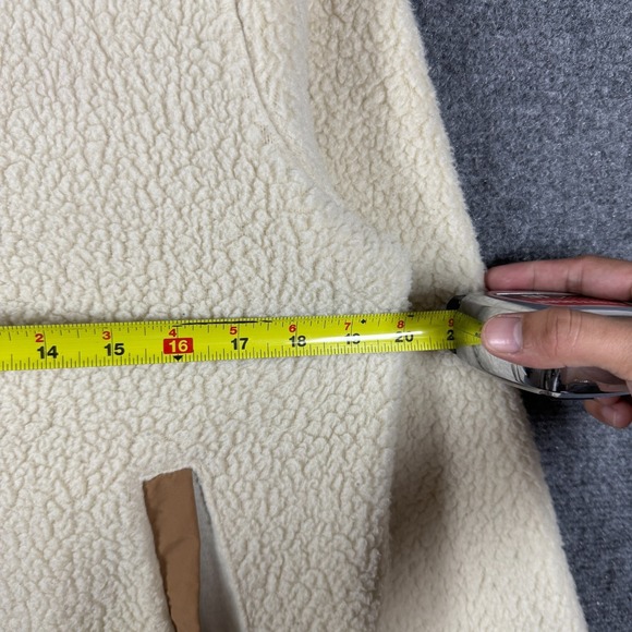 J Crew Vintage Fleece Polartec Jacket Snap Button Cream Brown Womens Small #2217 - Picture 8 of 10